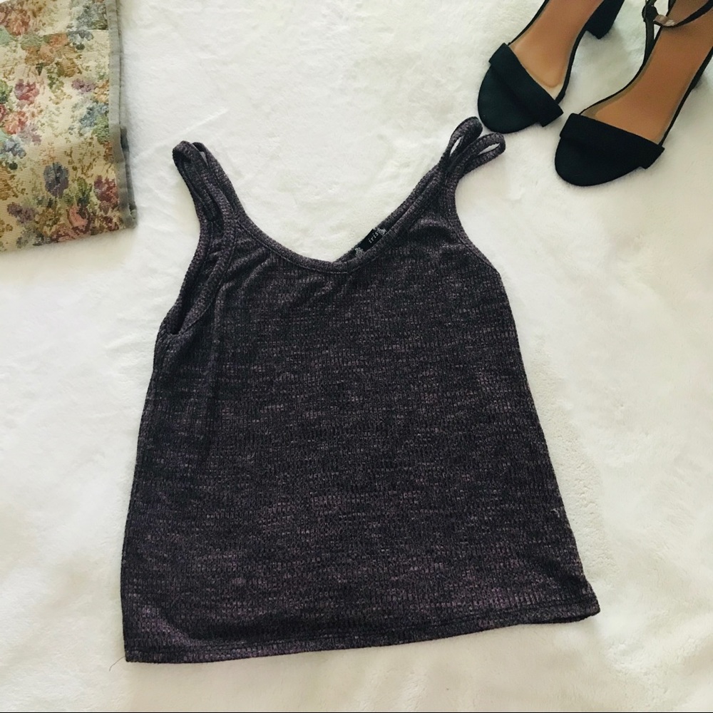 $5 W/ BUNDLE Purple Double Strap Marled Tank